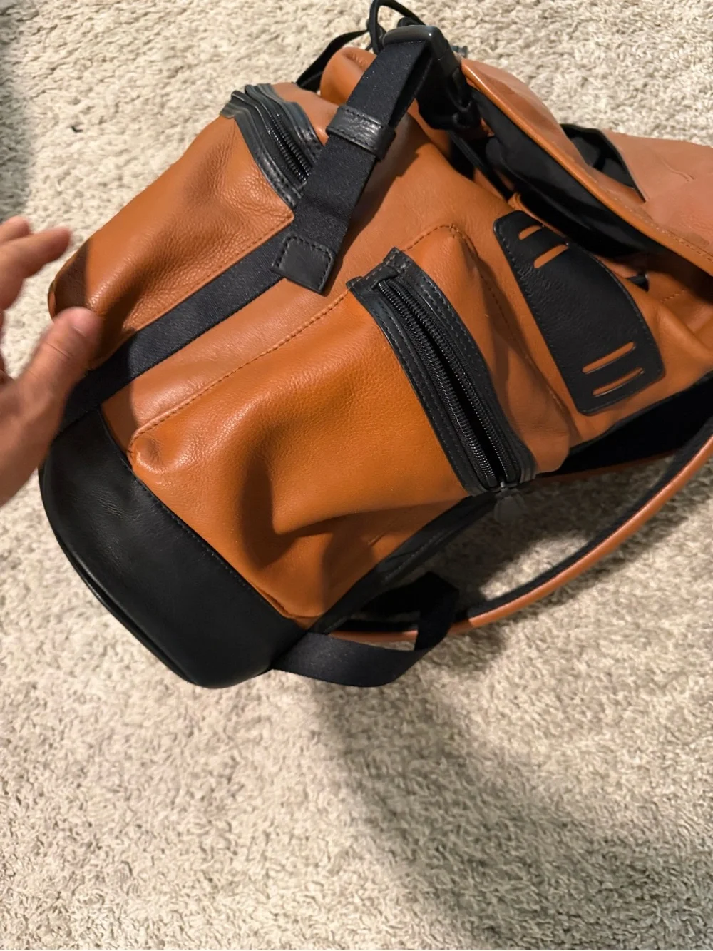 Coach Men's Brown Leather Backpack - Classic Casual Daypack